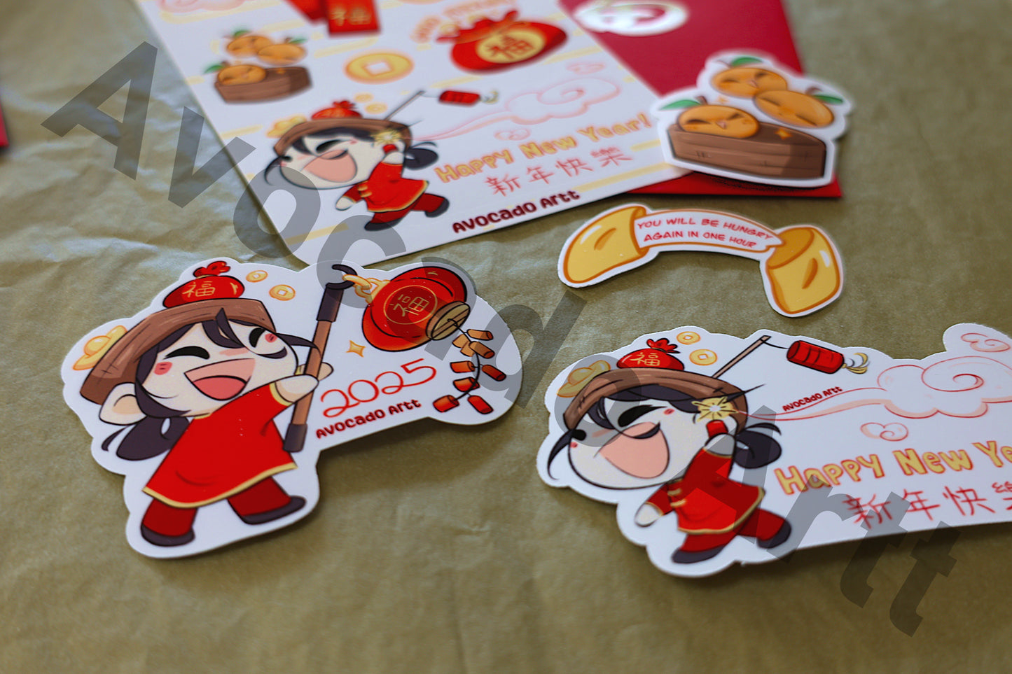 Lunar New Year Sticker Set โ Red Envelope, Lucky Oranges & Festive Decorations | CNY 2025 Stickers
