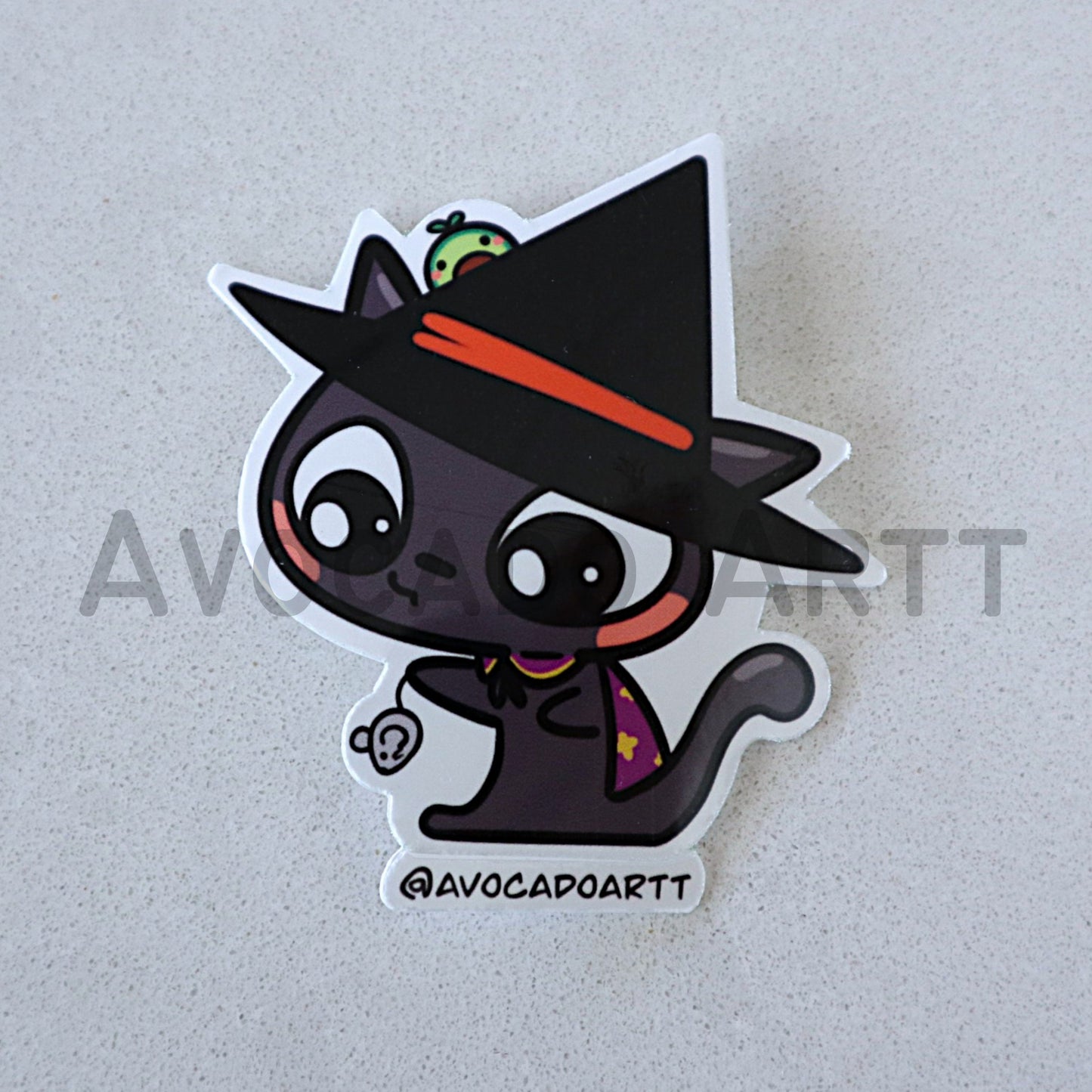 Naughty Cat Witch Sticker