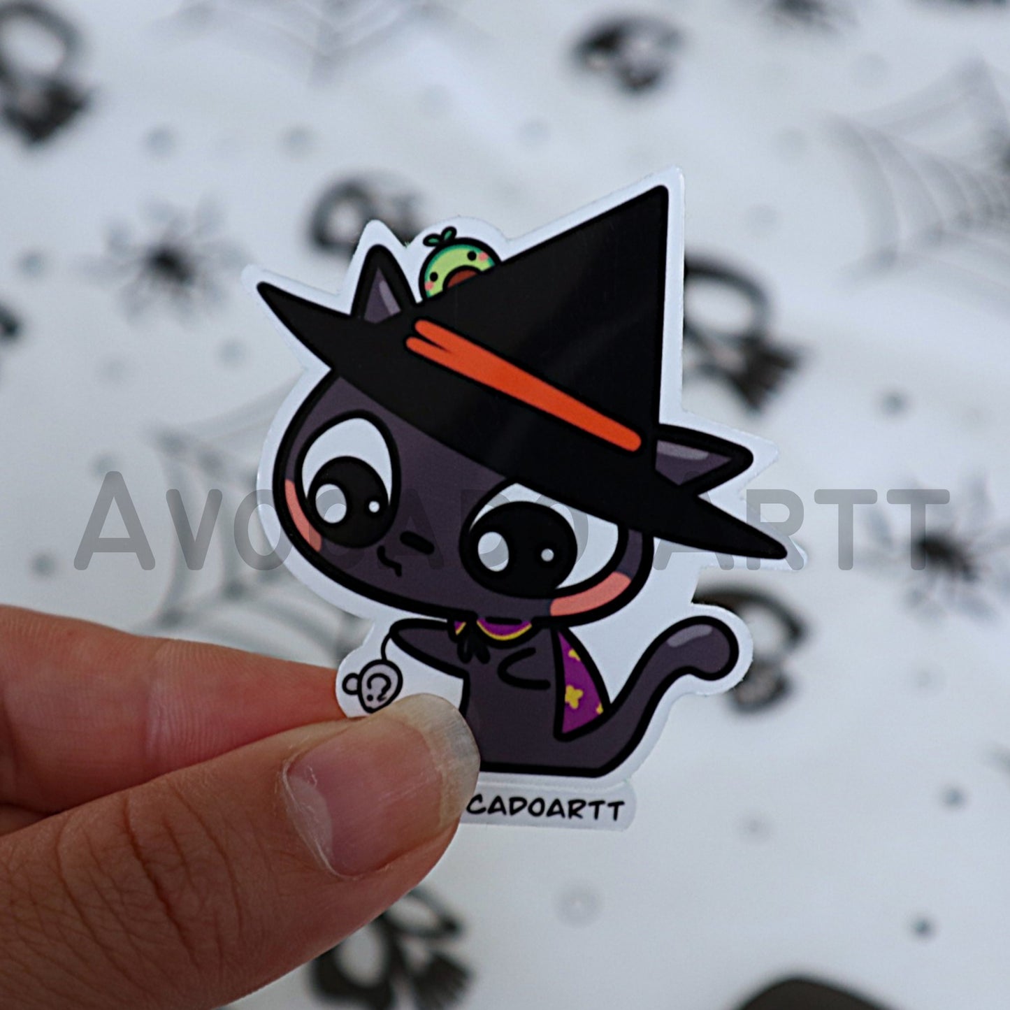 Naughty Cat Witch Sticker