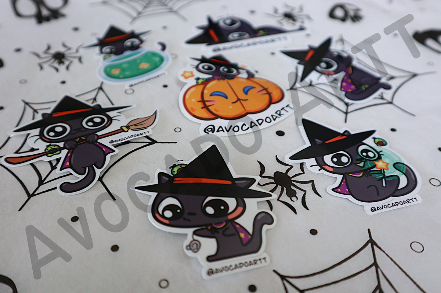 Flying Cat Witch Sticker