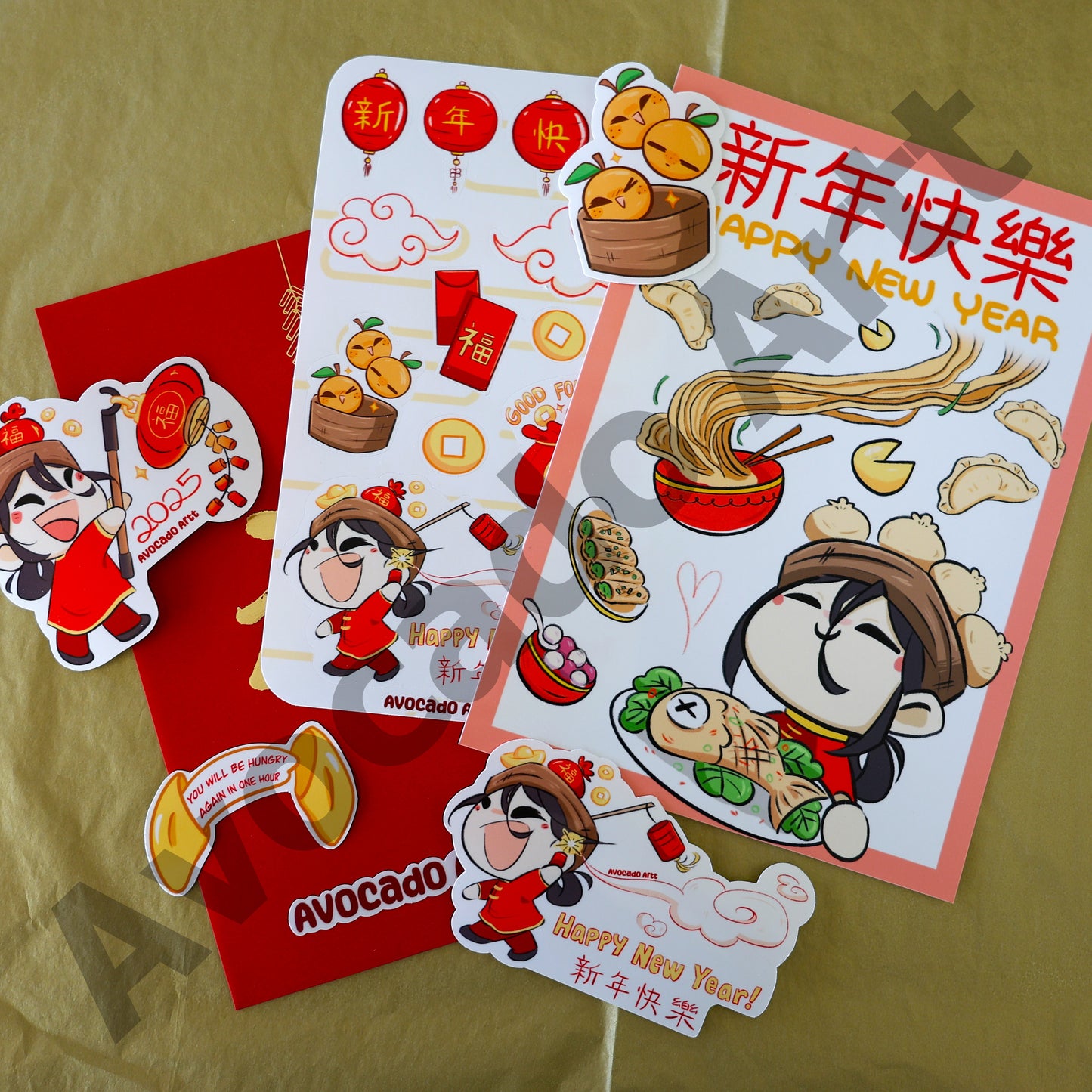 Lunar New Year Sticker Set – Red Envelope, Lucky Oranges & Festive Decorations | CNY 2025 Stickers