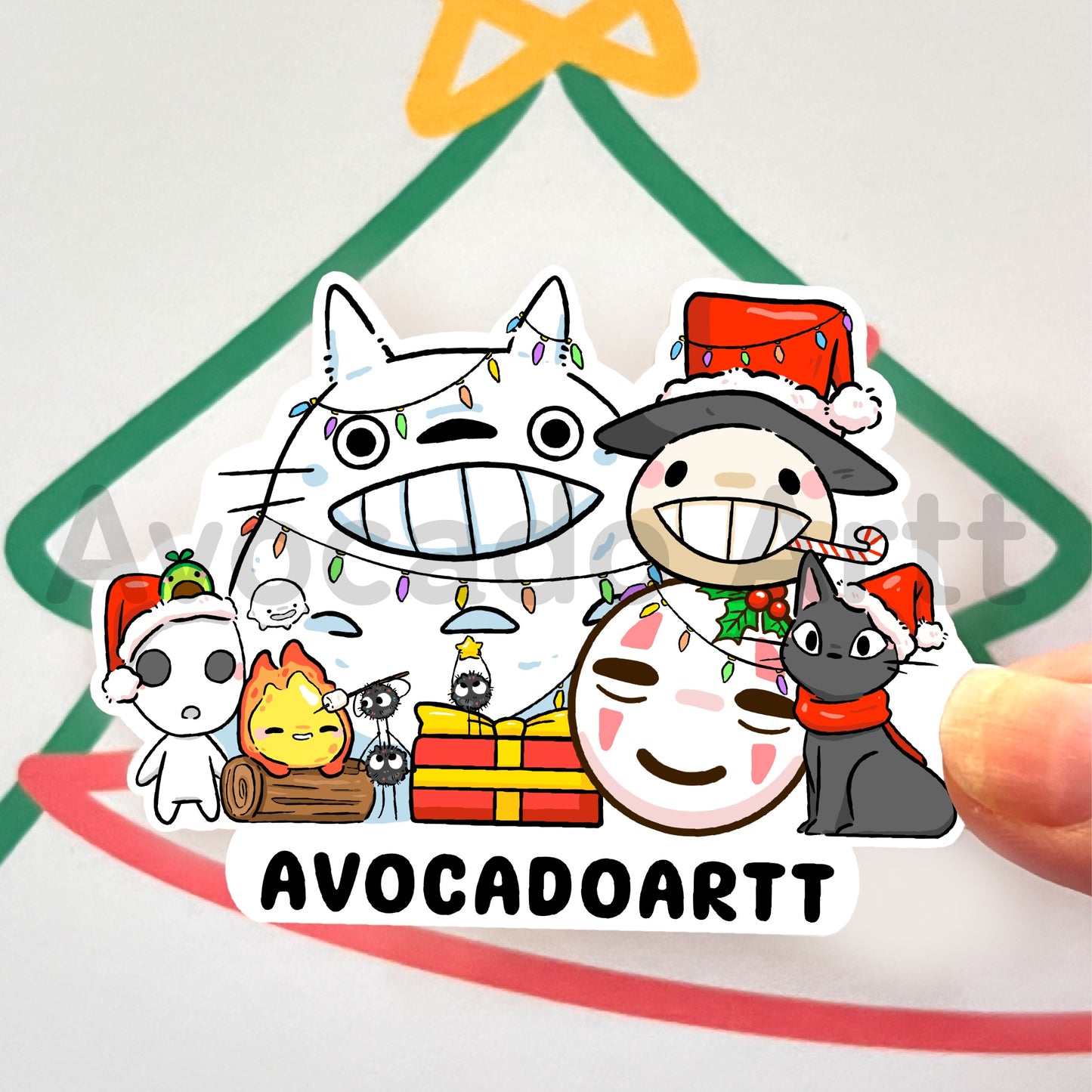 Studio Ghibli Christmas Family Sticker