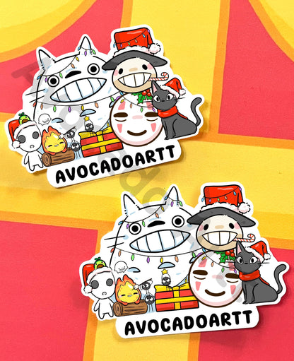 Studio Ghibli Christmas Family Sticker