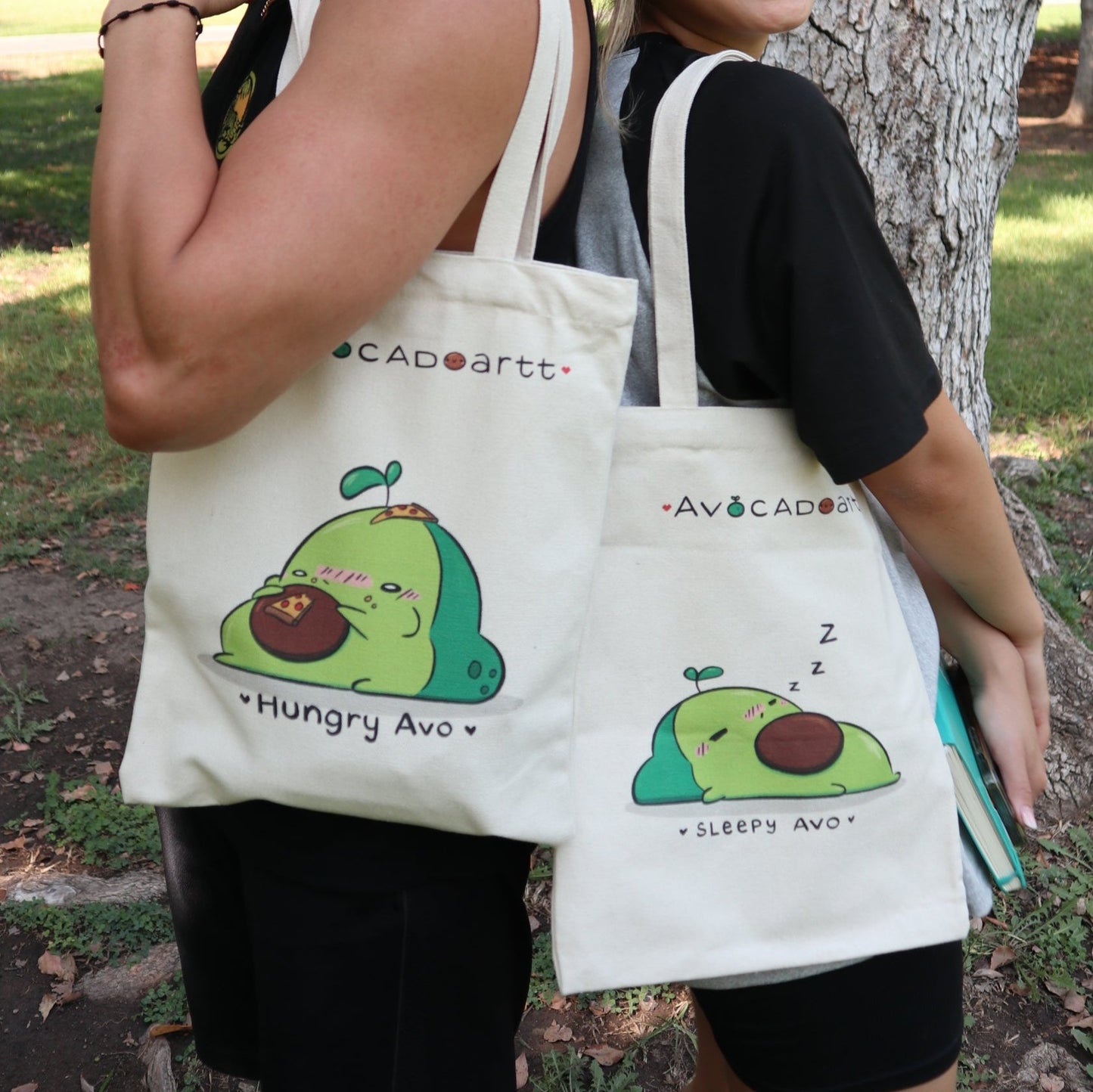 Hungry Avocado Cotton Canvas Tote Bag