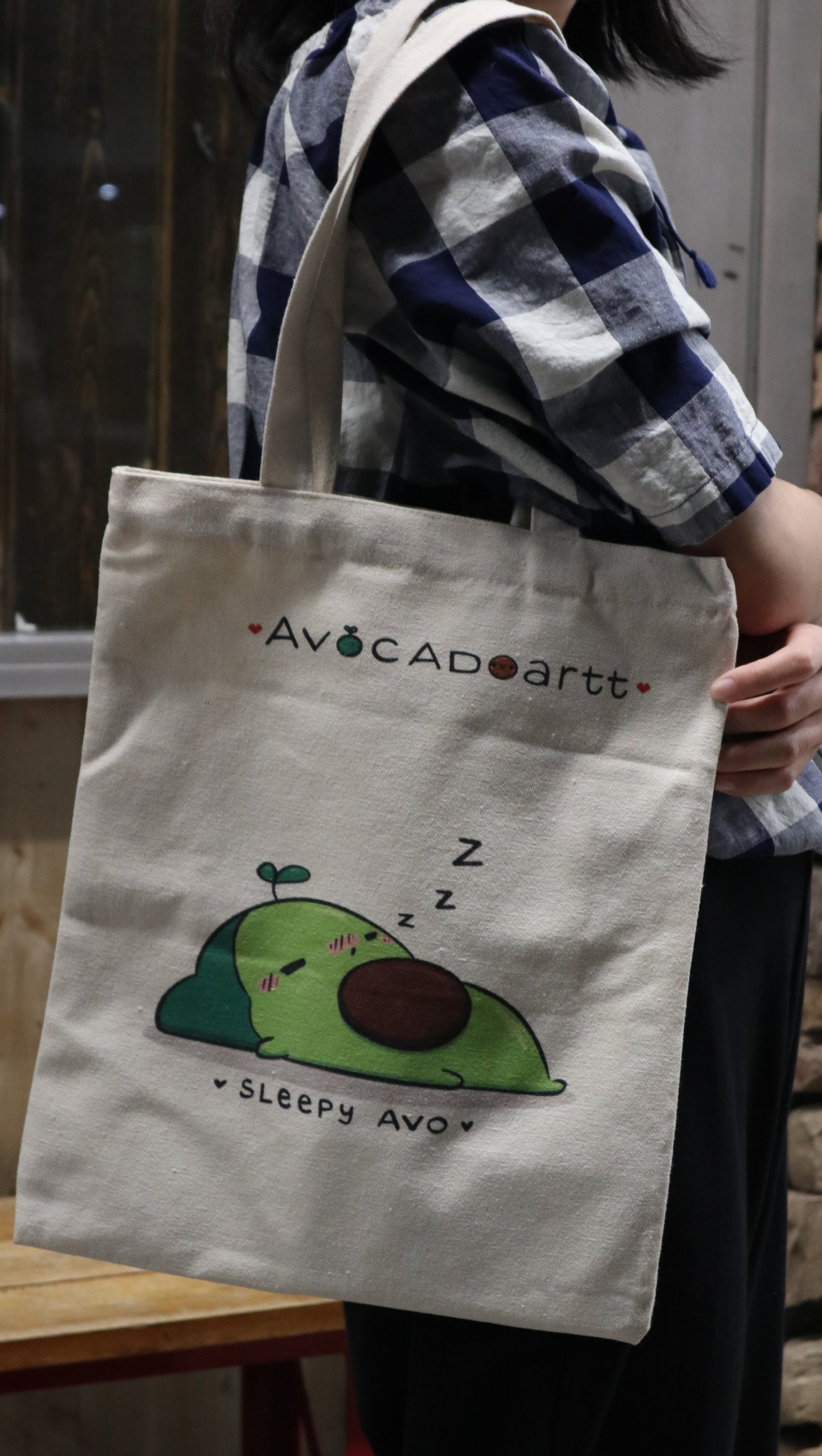 Hungry Avocado Cotton Canvas Tote Bag