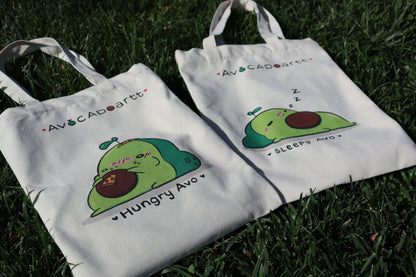 Hungry Avocado Cotton Canvas Tote Bag