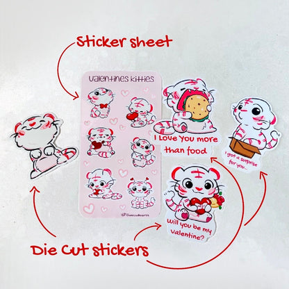 Valentines Tiger Sticker Pack
