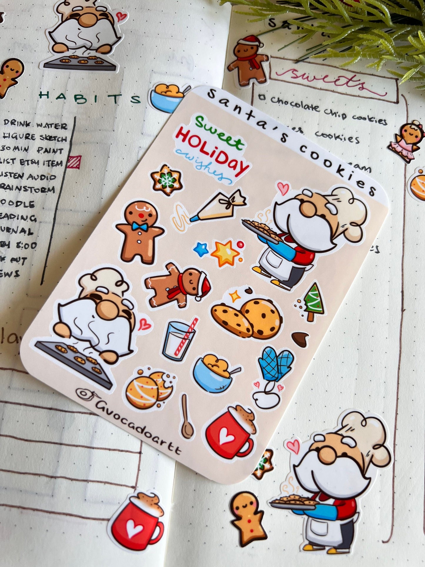 Santa Cookies Sticker Sheet