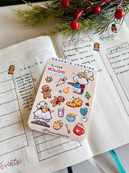 Santa Cookies Sticker Sheet