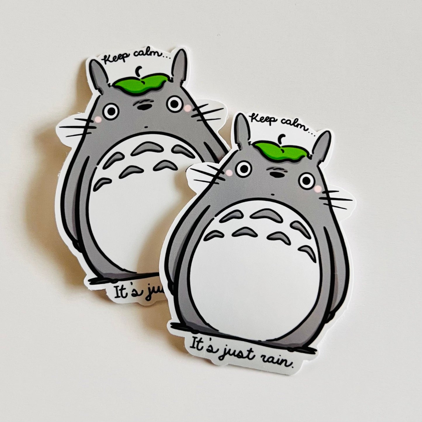 Totoro "Keep calm, it's just rain" sticker