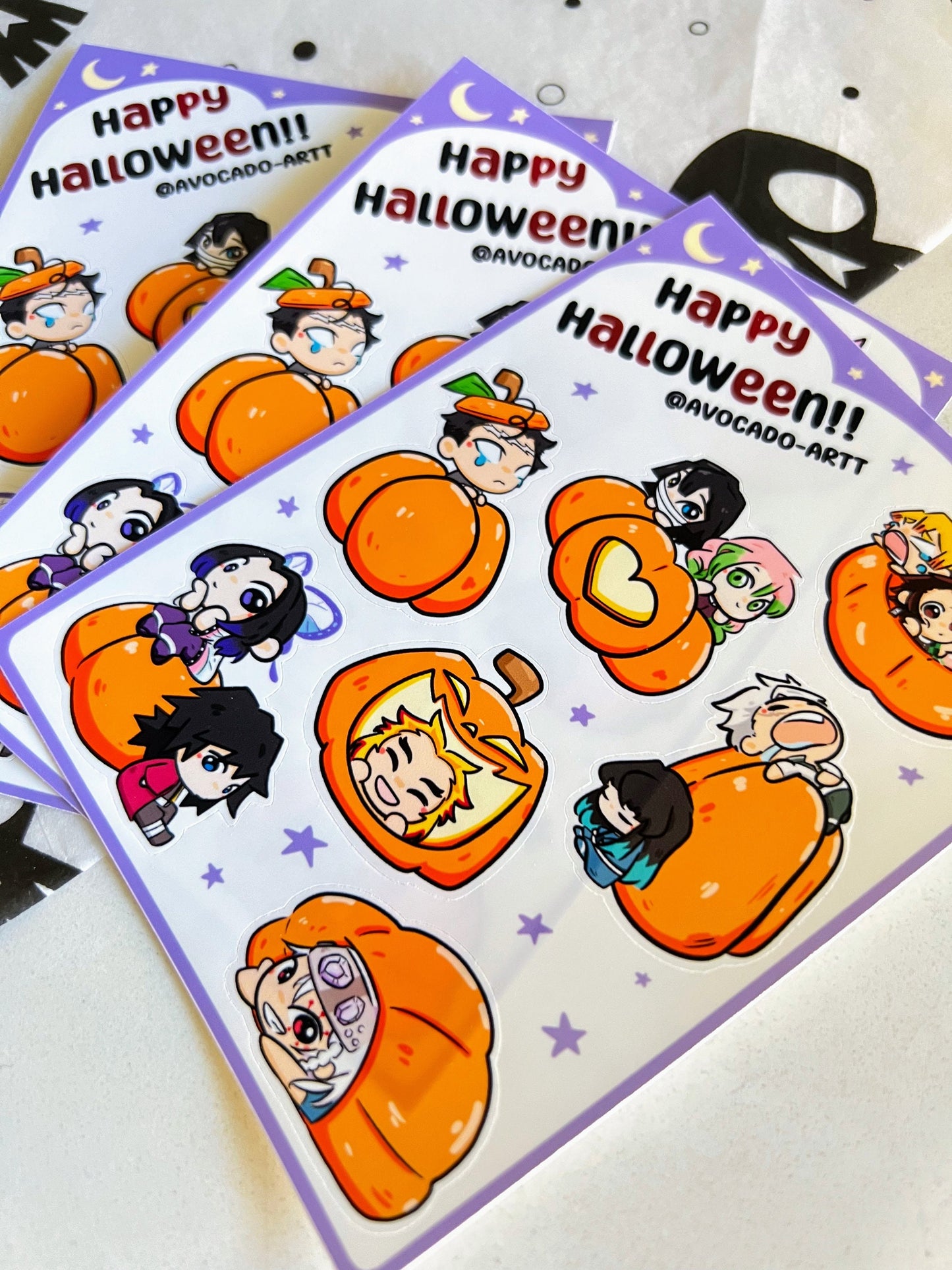 Demon Slayer Halloween sticker sheet