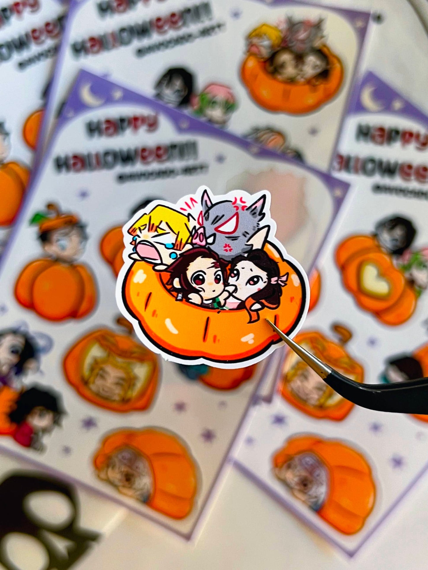 Demon Slayer Halloween sticker sheet