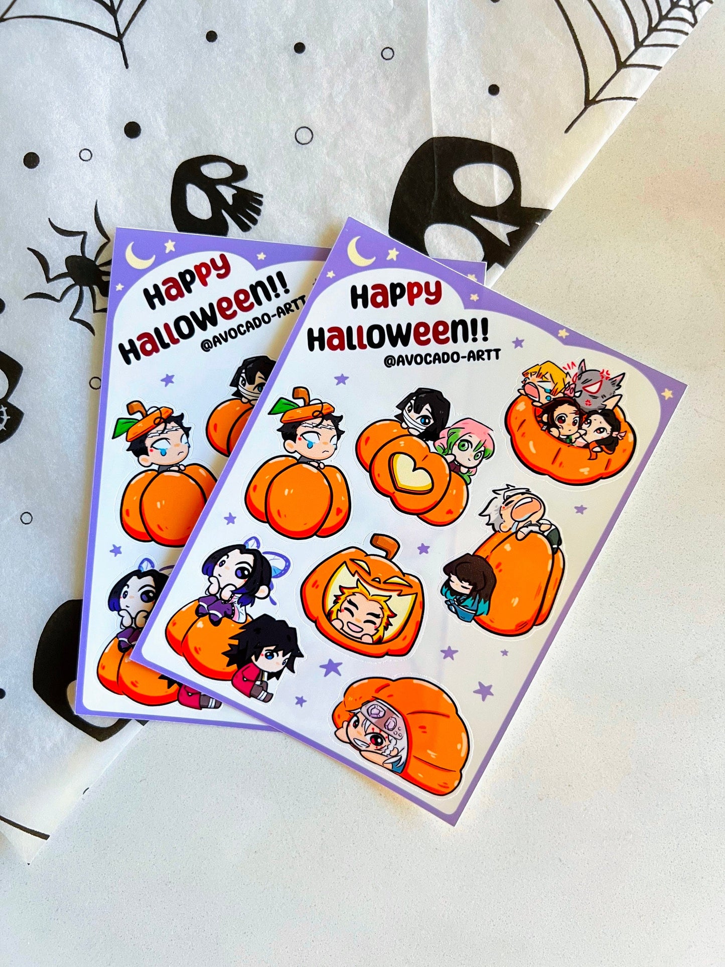 Demon Slayer Halloween sticker sheet