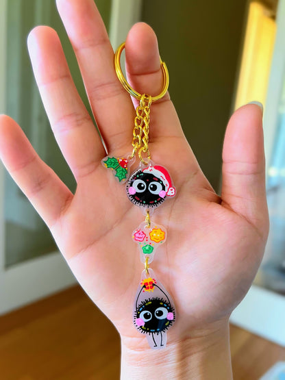 Soot Sprite Christmas Keychain