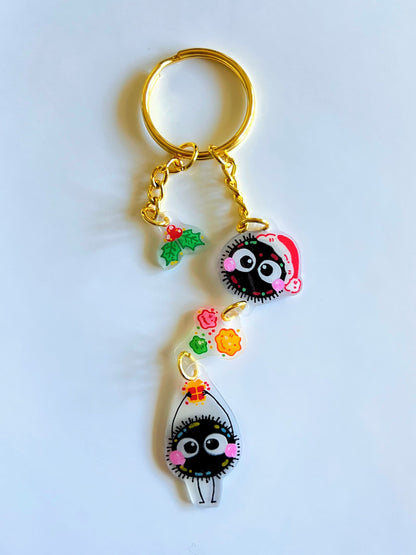 Soot Sprite Christmas Keychain