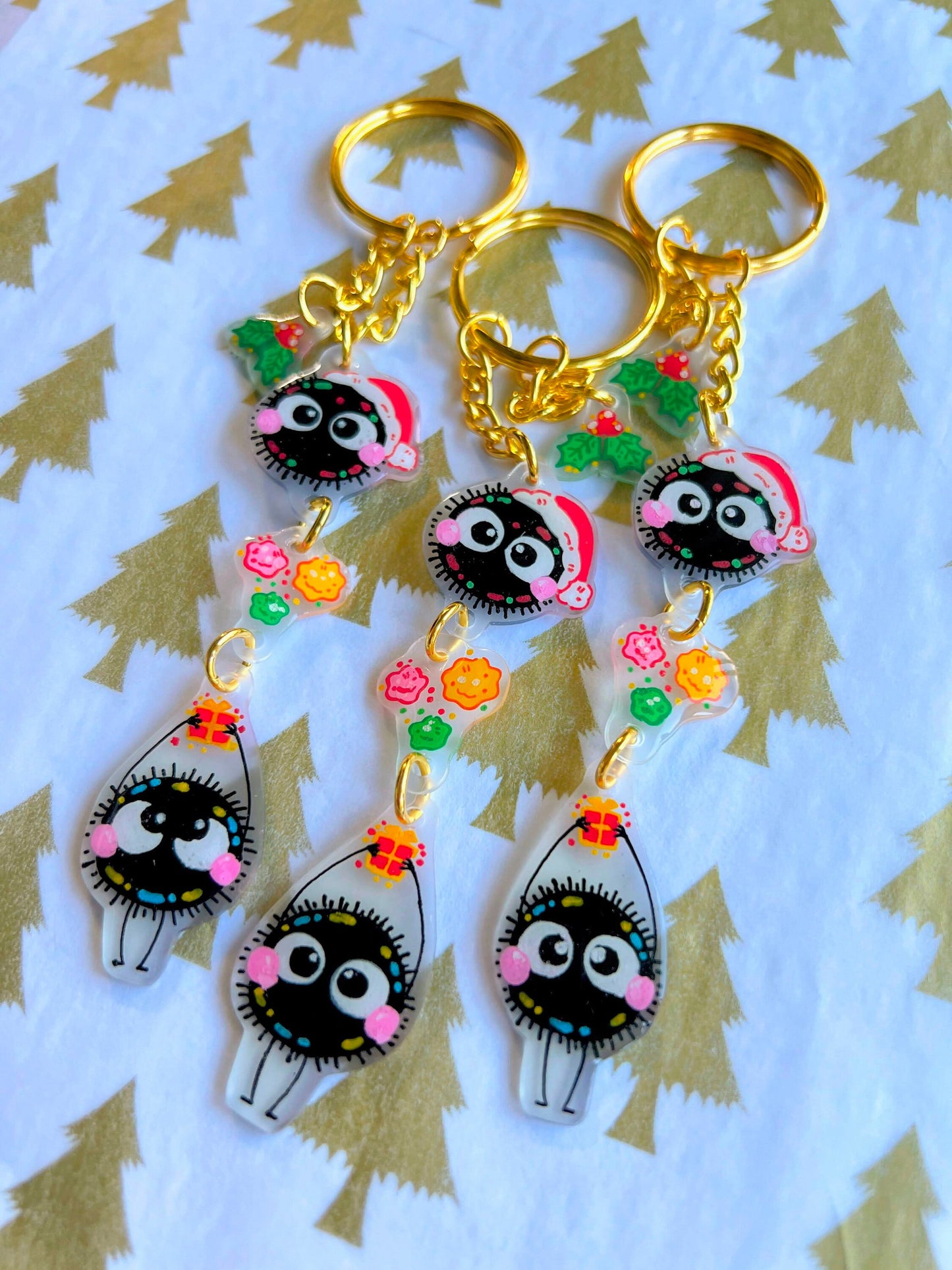 Soot Sprite Christmas Keychain