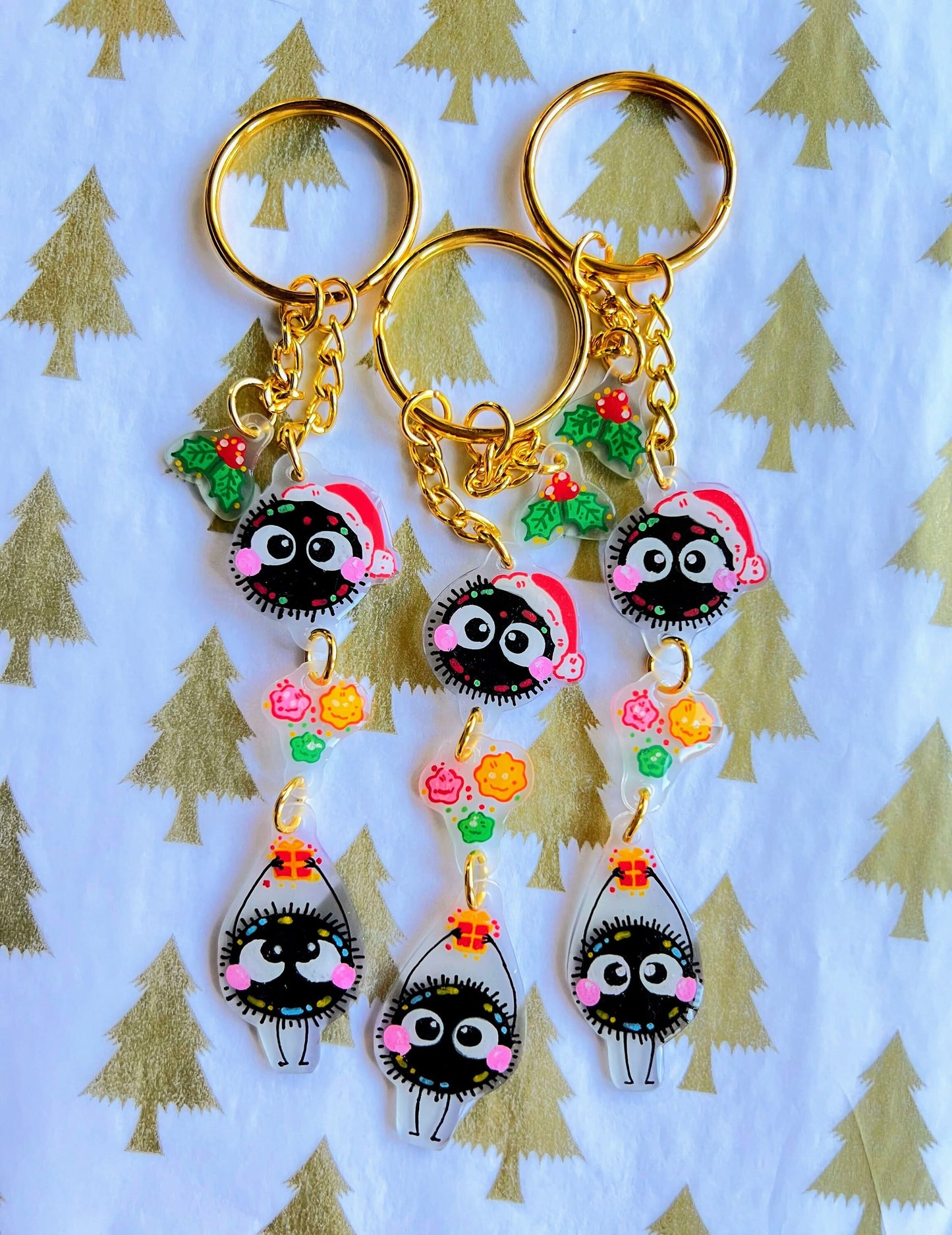 Soot Sprite Christmas Keychain